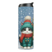 Schattigee kerst puppy & kitten thermosbeker (Gedraaid links)