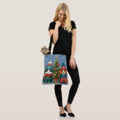 Schattigee kerst puppy & kitten tote bag (Op model)