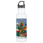 Schattigee kerst puppy & kitten waterfles (Voorkant)