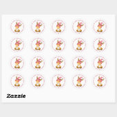 Schattigee kerst rendier gnoom gepersonaliseerd ronde sticker (Vel)