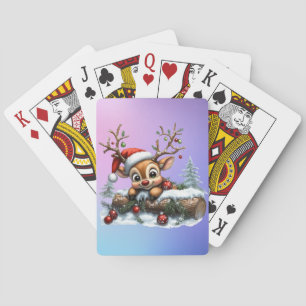 Schattigee kerst rendier Kaart met Ornamenten