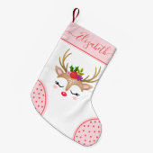 Schattigee Kerst Rendier Monogram Kous Kleine Kerstsok (Voorkant (Hangend))