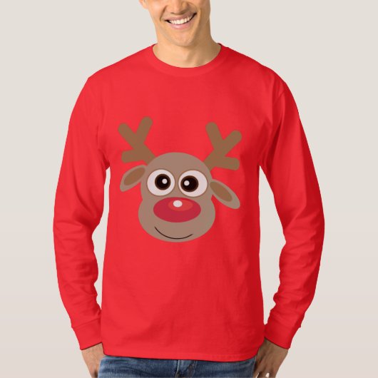 Schattigee kerst rendier nieuwigheid lelijk rood t-shirt (Voorkant)