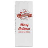 Schattigee Kerst Rendier Red Custom Wijn Cadeautas (Voorkant)