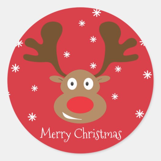 Schattigee kerst rendier Sticker (Voorkant)