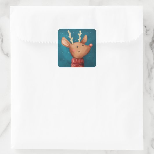 Schattigee kerst rendier Sticker (Tas)