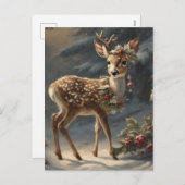 Schattigee kerst rendieren feestdagenkaart (Voorkant / Achterkant)