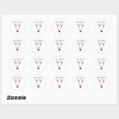 Schattigee kerst rendieren gezicht ronde Stickers (Vel)