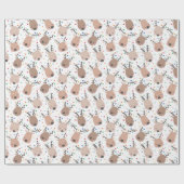 Schattigee kerst rendieren met stippen en sterren cadeaupapier (Vlak)