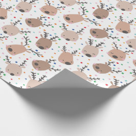 Schattigee kerst rendieren met stippen en sterren cadeaupapier