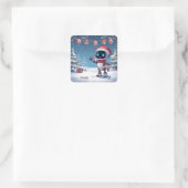 Schattigee kerst robot cadeau label stickers (Tas)