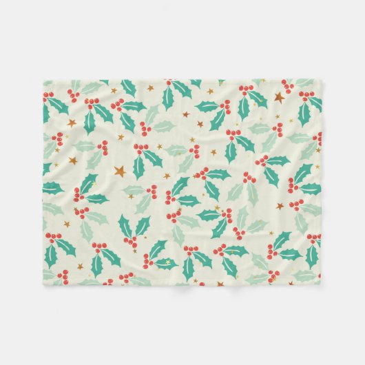 Schattigee kerst rode en groene maretak fleece deken (Voorkant (Horizontaal))
