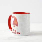 Schattigee Kerst Rode Pet Gnoom Gepersonaliseerd Mok (Voorkant links)