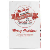 Schattigee Kerst Rood en Wit Custom Medium Cadeauzakje (Voorkant)