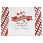 Schattigee Kerst Rood en Wit Gepersonaliseerd Groot Cadeauzakje (Voorkant)