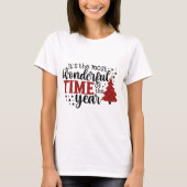 Schattigee kerst rood meest wonderbaarlijke tijd v t-shirt (Voorkant)