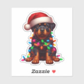Schattigee kerst Rottweiler Sticker (Vel)