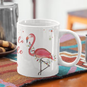 Schattigee Kerst Roze Flamingo Custom Koffiemok