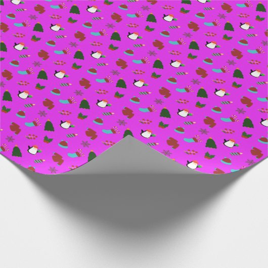 Schattigee Kerst Roze Inpakpapier Cadeauverpakking (Hoek)