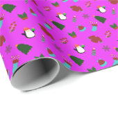 Schattigee Kerst Roze Inpakpapier Cadeauverpakking (Rol Hoek)