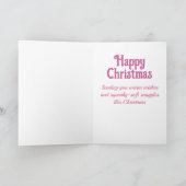 Schattigee kerst roze wintermuis feestdagen kaart (Binnen)