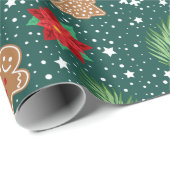 Schattigee kerst rustieke peperkoek cadeaupapier (Rol Hoek)