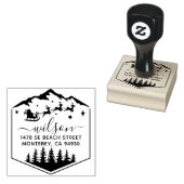 Schattigee kerst Sant Claus terugkeer Rubberstempel (Gestempeld)