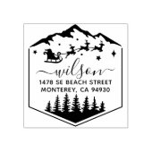 Schattigee kerst Sant Claus terugkeer Rubberstempel (Afrduk)