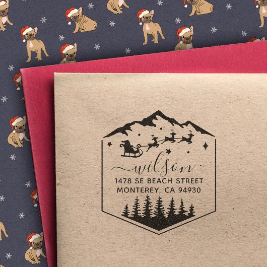 Schattigee kerst Sant Claus terugkeer Zelfinktende Stempel