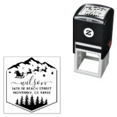 Schattigee kerst Sant Claus terugkeer Zelfinktende Stempel (In situ)