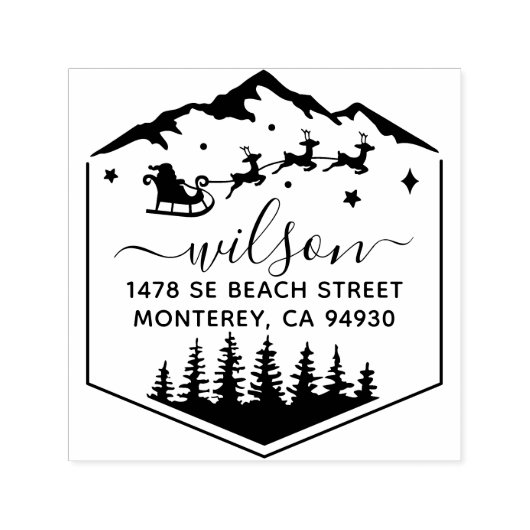 Schattigee kerst Sant Claus terugkeer Zelfinktende Stempel (Design)