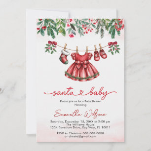 Schattigee Kerst Santa Baby Meisje Kleding Baby sh Kaart
