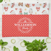 Schattigee Kerst Santa Gingerbread Man Monogram Theedoek (Gevouwen)