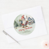 Schattigee kerst Scandinavische kabouter met gesch Ronde Sticker (Envelop)
