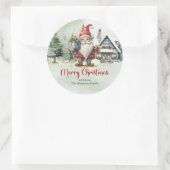 Schattigee kerst Scandinavische kabouter met gesch Ronde Sticker (Tas)