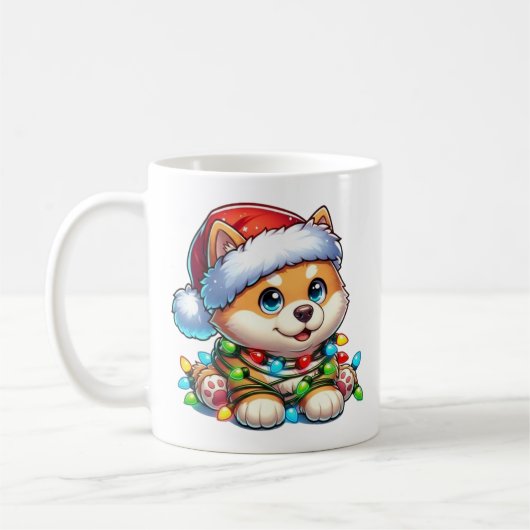 Schattigee kerst Shiba Inu Mok (Links)