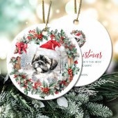 Schattigee kerst shih tzu dog puppy kerstmuts keramisch ornament