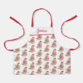 Schattigee Kerst Sloth Stars Kind naam Schort (Voorkant)