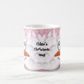 Schattigee kerst smelten sneeuwman gezicht roze na koffiemok (Center)