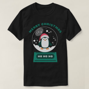 Schattigee Kerst "Sneeuw Wereldbol Penguin" Graphi T-shirt
