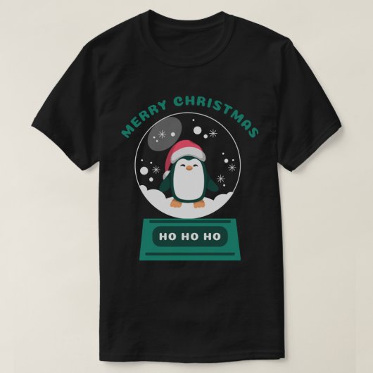 Schattigee Kerst "Sneeuw Wereldbol Penguin" Graphi T-shirt (Design voorkant)