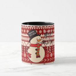 Schattigee Kerst Sneeuwman Cartoon Custom Holiday Mok