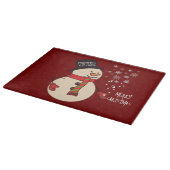 Schattigee Kerst Sneeuwman Cartoon Custom Holiday Snijplank (Hoek)