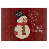 Schattigee Kerst Sneeuwman Cartoon Custom Holiday Snijplank (Voorkant)