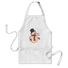 Schattigee Kerst Sneeuwman Cartoon Custom Holiday Standaard Schort