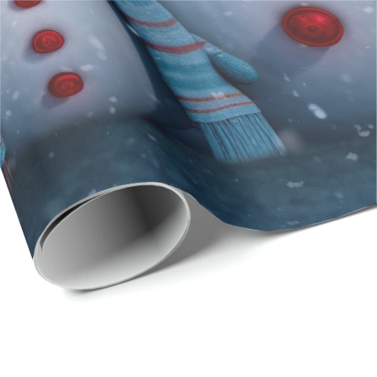 Schattigee kerst sneeuwman familie cadeaupapier (Rol Hoek)