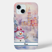 Schattigee kerst sneeuwman stoer Case-Mate iPhone case (Achterkant)