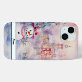 Schattigee kerst sneeuwman stoer Case-Mate iPhone case (Achterkant (horizontaal))