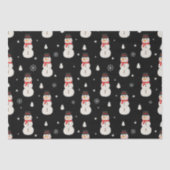 Schattigee Kerst Sneeuwman Zwart Tissuepapier (Voorkant)