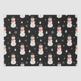 Schattigee Kerst Sneeuwman Zwart Tissuepapier